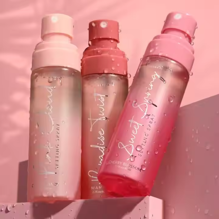Hot Sale 100ml 120ml Luxury Cosmetic Packaging Pink Plastic Lotion Bottle with Body Mist Spray Pump for Skin Care Packaging