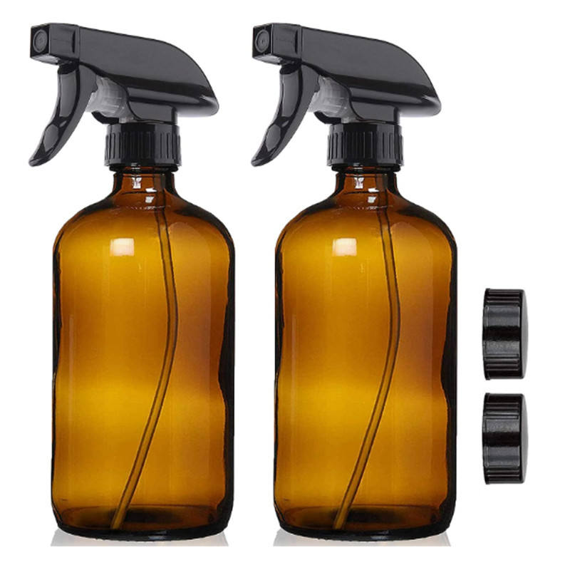 16oz Luxury Empty Amber Glass Spray Bottle Pump Refillable Trigger Sprayer for Diffuser Lotion Packaging