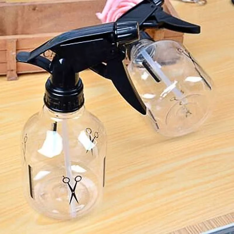 Custom 250ml PET Plastic Transparent Spray Pump Bottle with Trigger Sprayer for  Cleaning Detergent Hairdressing Salon Barber