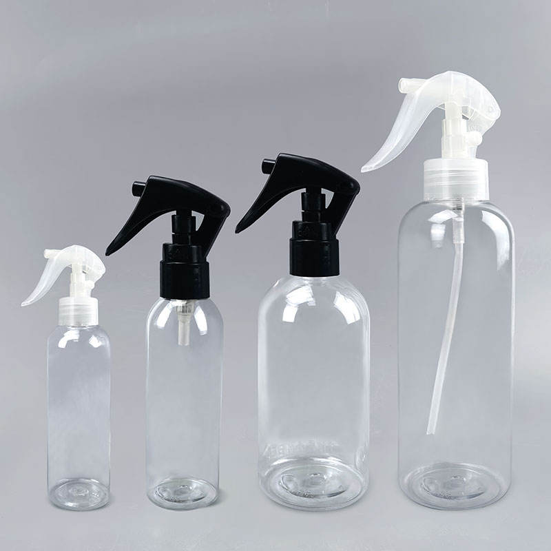 Custom PET 60ml 100ml 250ml 320ml Transparent Clear Water Liquid Hiar Cosmetic Plastic Spray Bottle with Trigger Sprayer