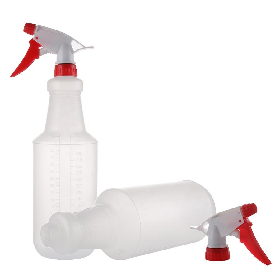 Empty Natural Color 32oz HDPE Trigger Spray Bottle with 28/400 Trigger Spray