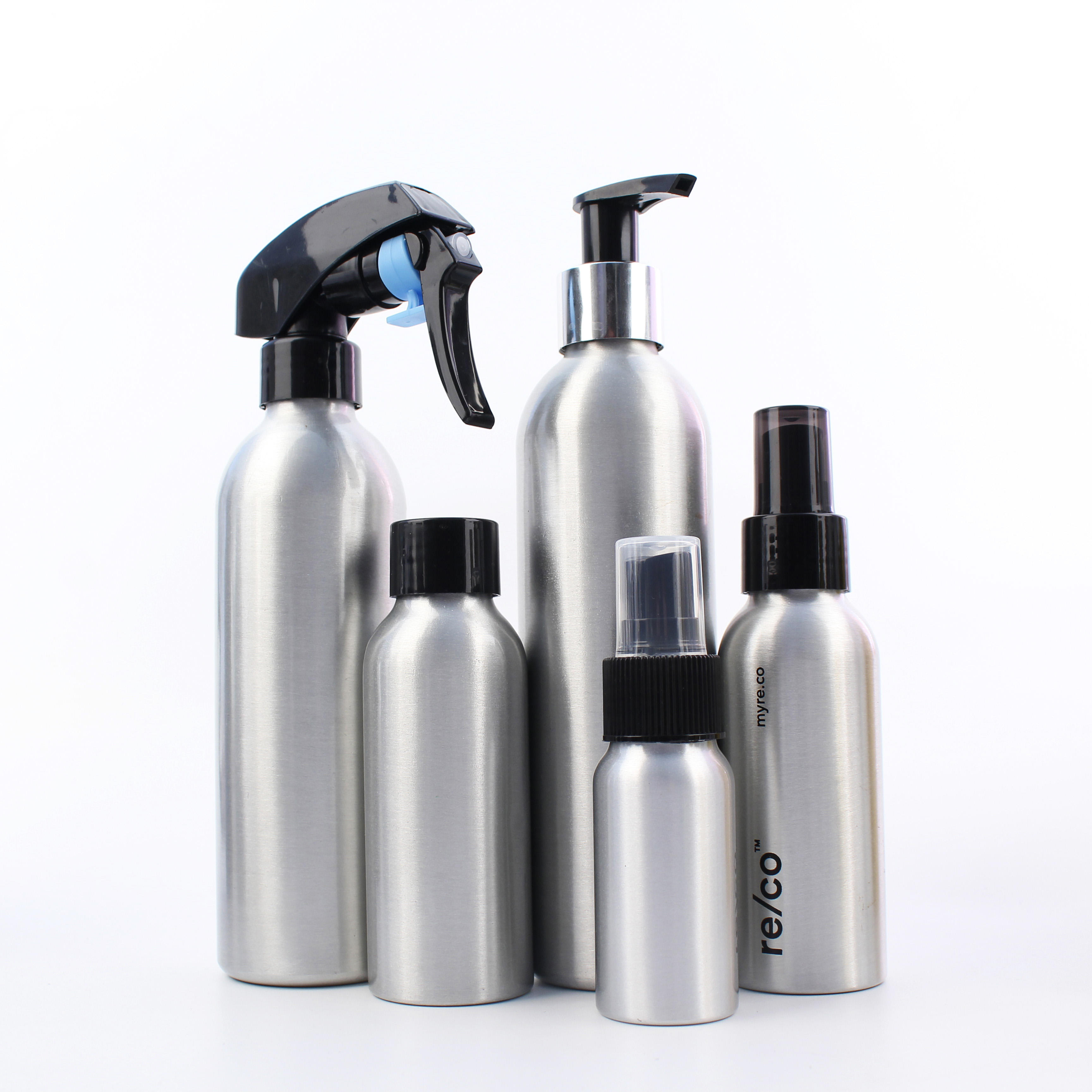 Luxury Black Aluminum Gold Pump Lotion Metal Shampoo Bottles with Trigger Sprayer