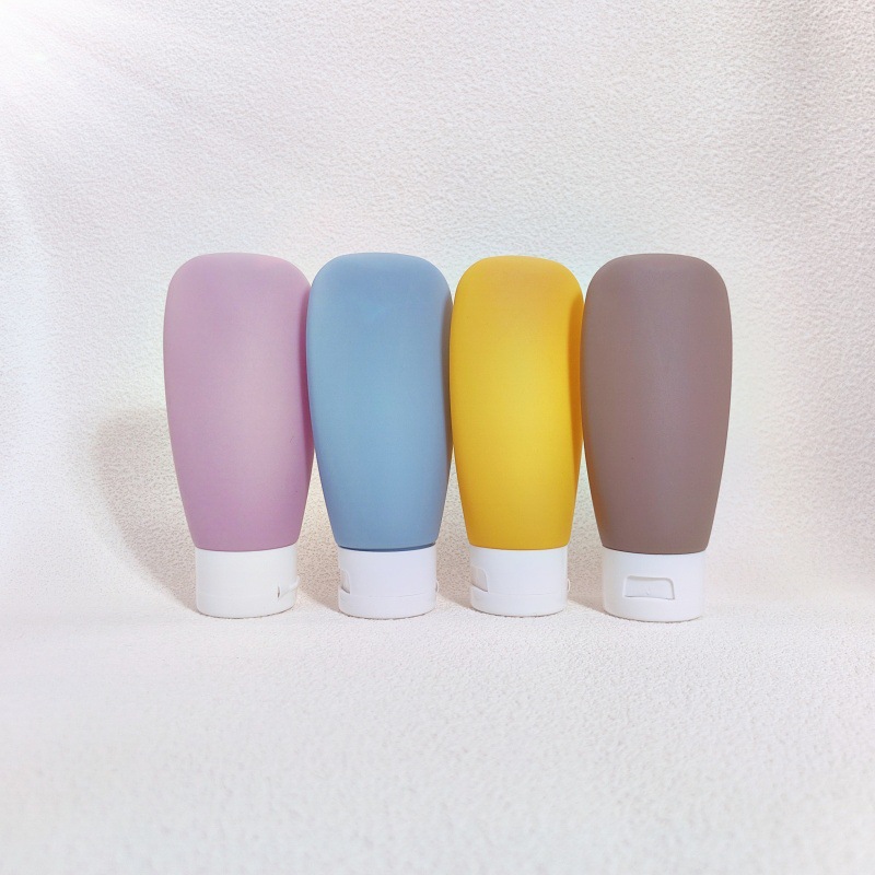 60ml Morandi Color Pressing Hose PE Flip Makeup Dispensing Bottle Travel Portable Travel Set in Stock