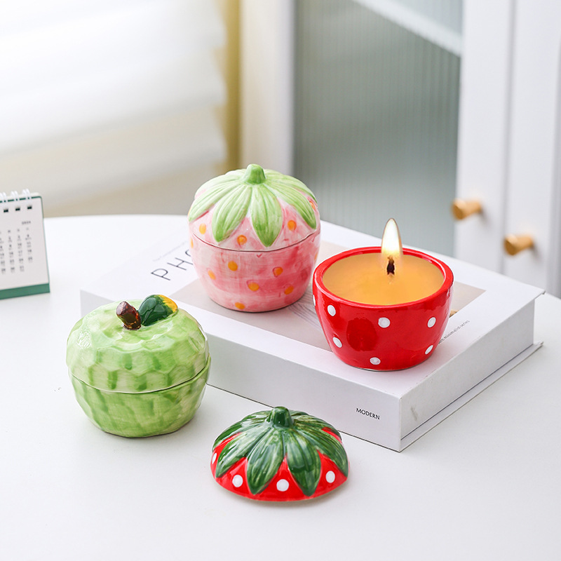 DIY Aromatherapy Candle Jar Creative Ceramic Candleholder Cup Accessories Storage Container 