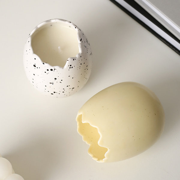 High end empty 300ml egg shape ceramic candle jar
