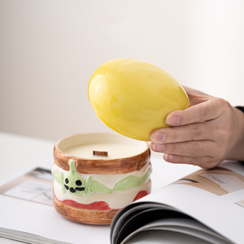 Modern minimalist home decoration ceramic candle jar fragrance candle jar