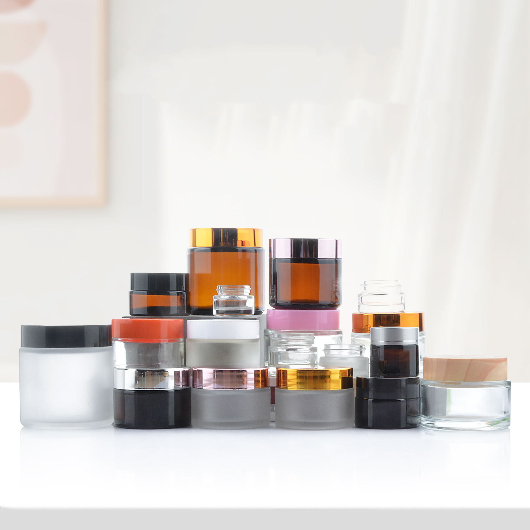  Multi specification 5g-100g face cream cream jar glass cream bottle 