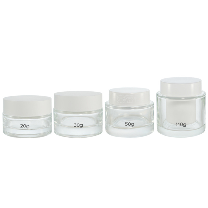 Transparent glass cream jar facial mask jar hand cream jar