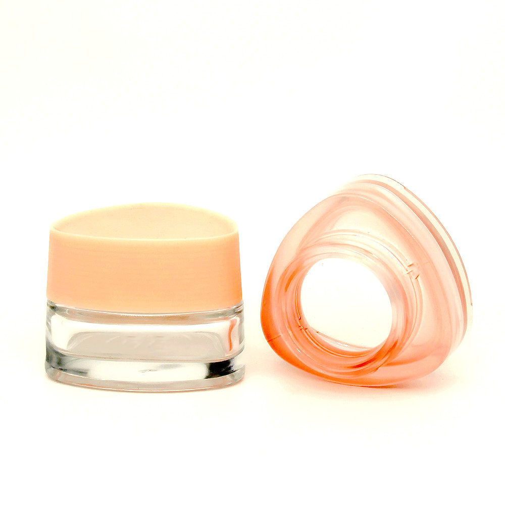 New triangle cream bottle 30g transparent glass eye cream bottle 50g face cream bottle cosmetics jar