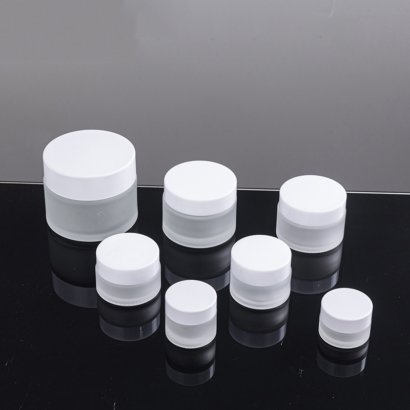 High-end 30g 50g transaprent frosted glass cream bottle face cream jar