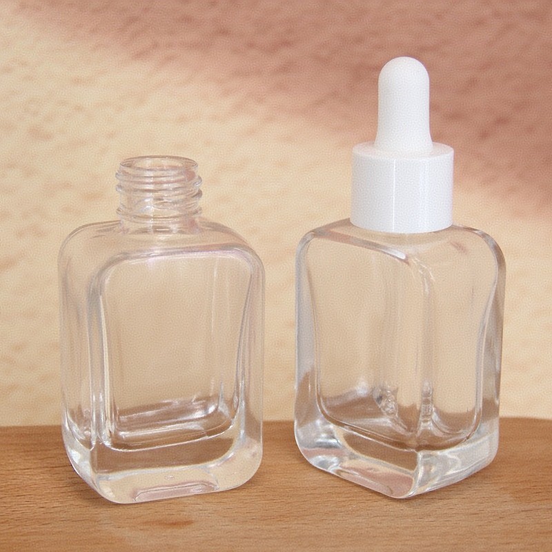 30ml round shoulder flat square essence packaging bottle su