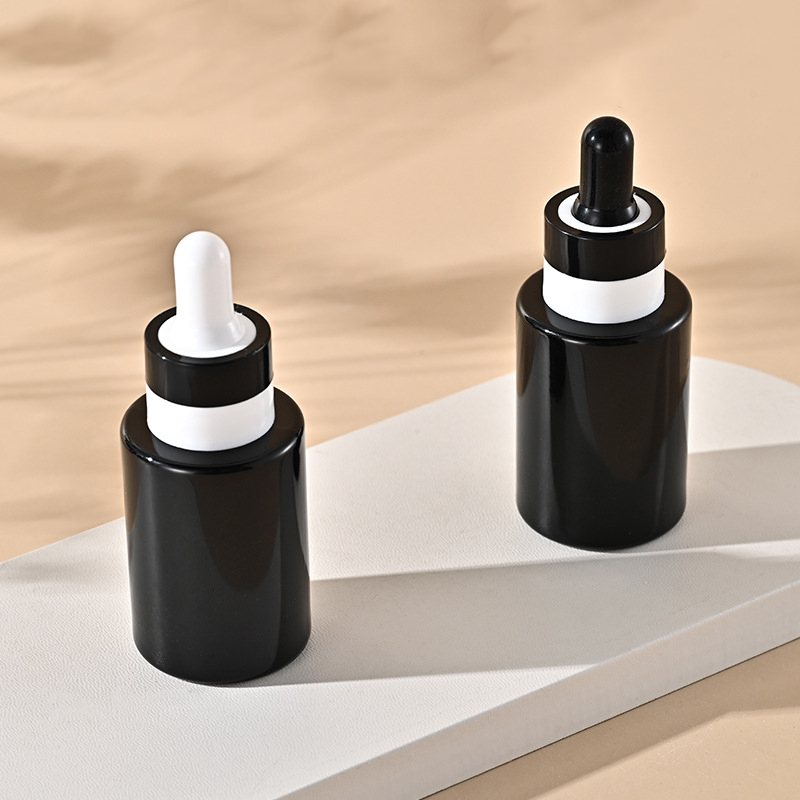 Stock 30ml double ring dropper bottle essential oil bottle