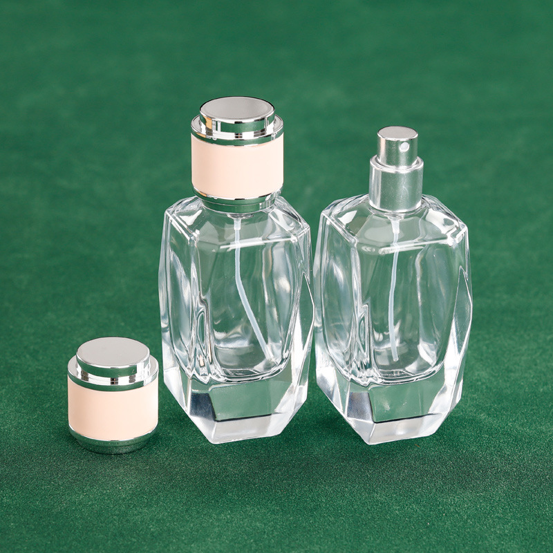In stock 15mm bayonet neck perfume bottle 50ml transparent perfume glass bottle