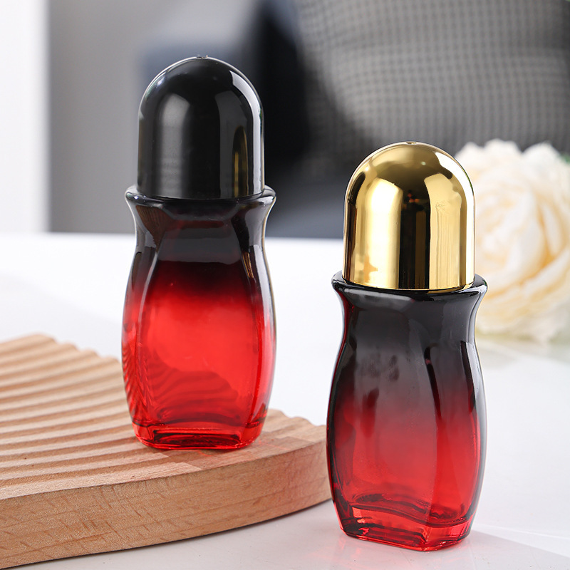 In stock roller essential oil bottle 30ml 50ml perfume ball bottle glass cosmetics packaging
