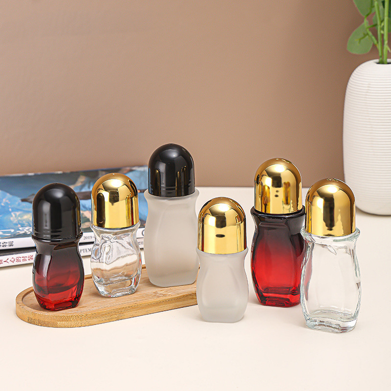  Glass bottle Massage ball essential oil packaging bottle 30ml 50ml frosted bottle 