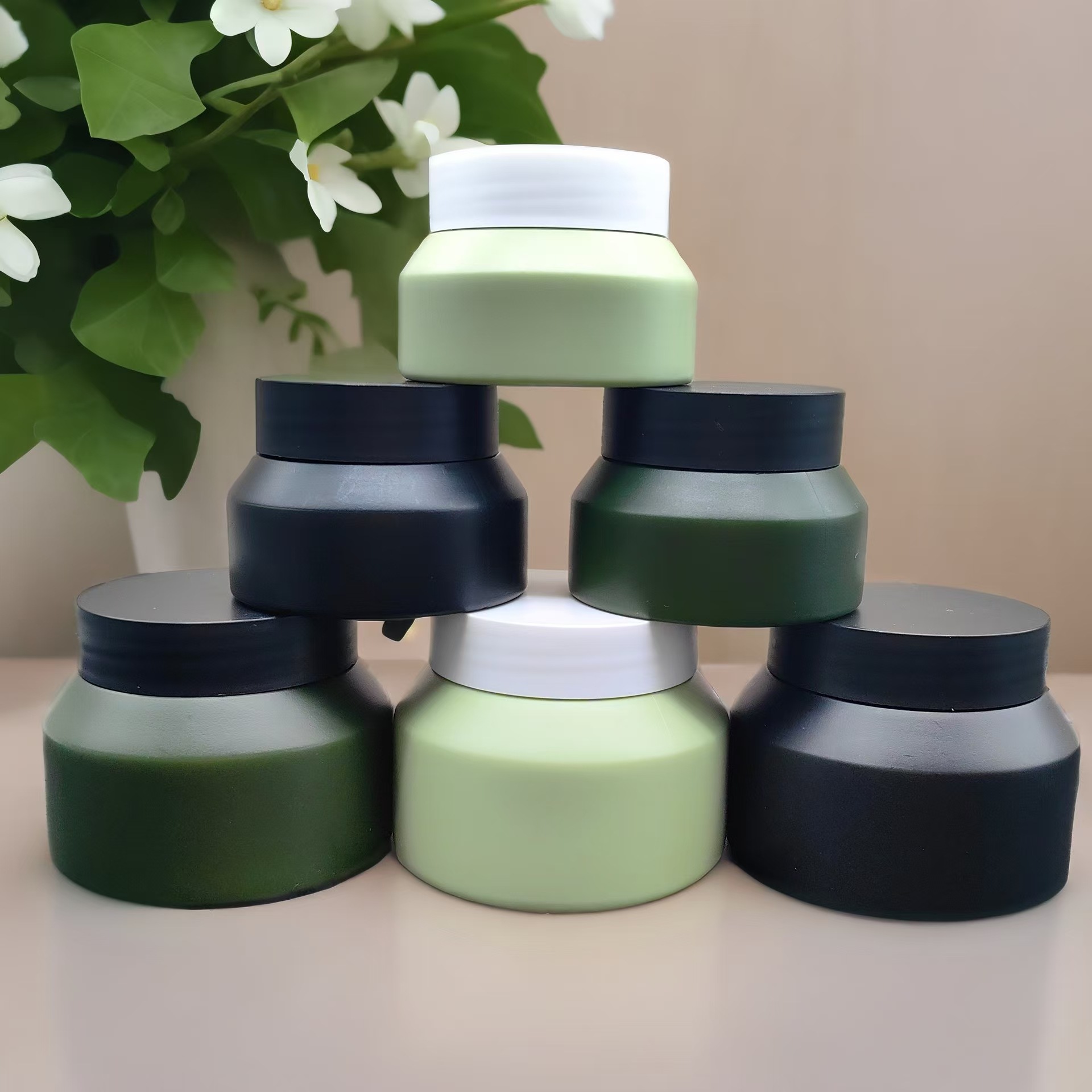 Plastic cream container 50g 100g skin care lotion packaging jar cosmetics facial maskjar