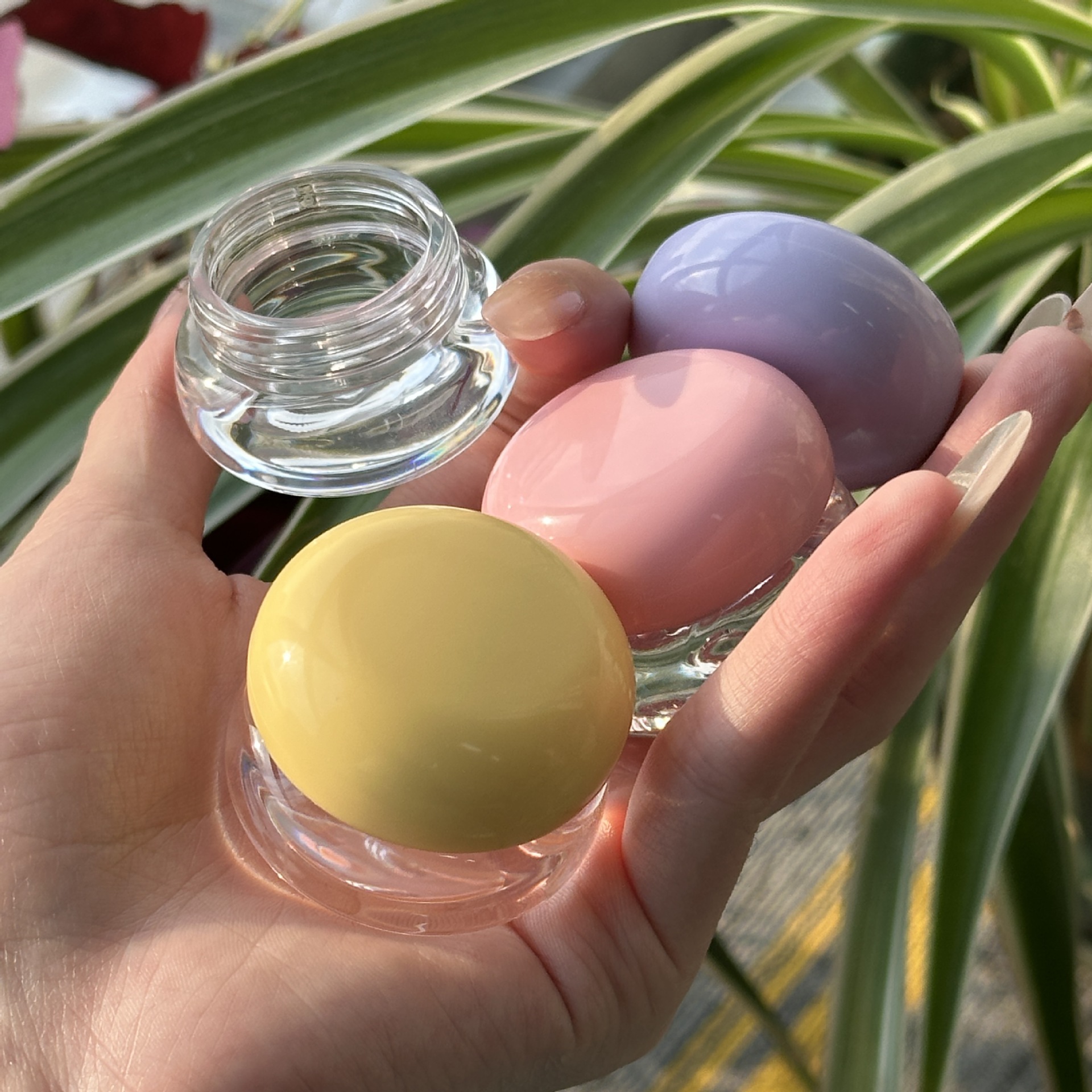 Portable 5g pink mini lip mask jareye shadow powder blusher box make up packaging