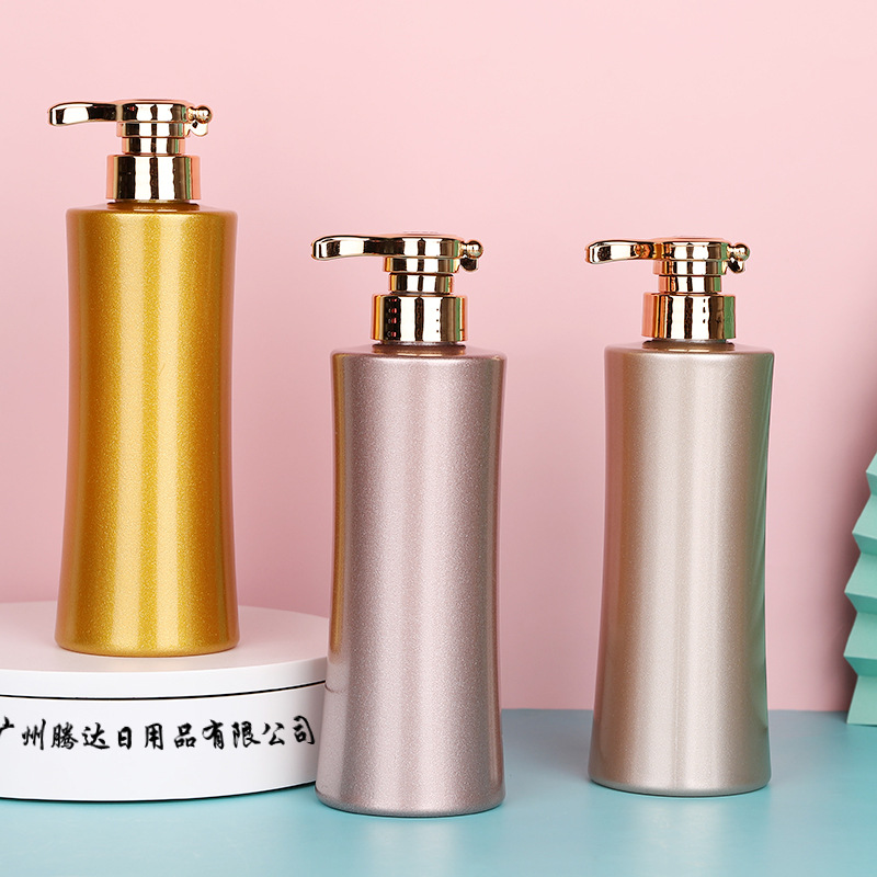 High end 500ml flat shoulder pet plastic empty bottle press lotion shampoo shower gel bottle