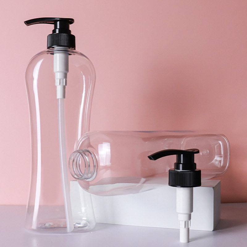1-2L transparent PET press bottle hand sanitizer shampoo lotion shower gel empty bottle toiletries bottles