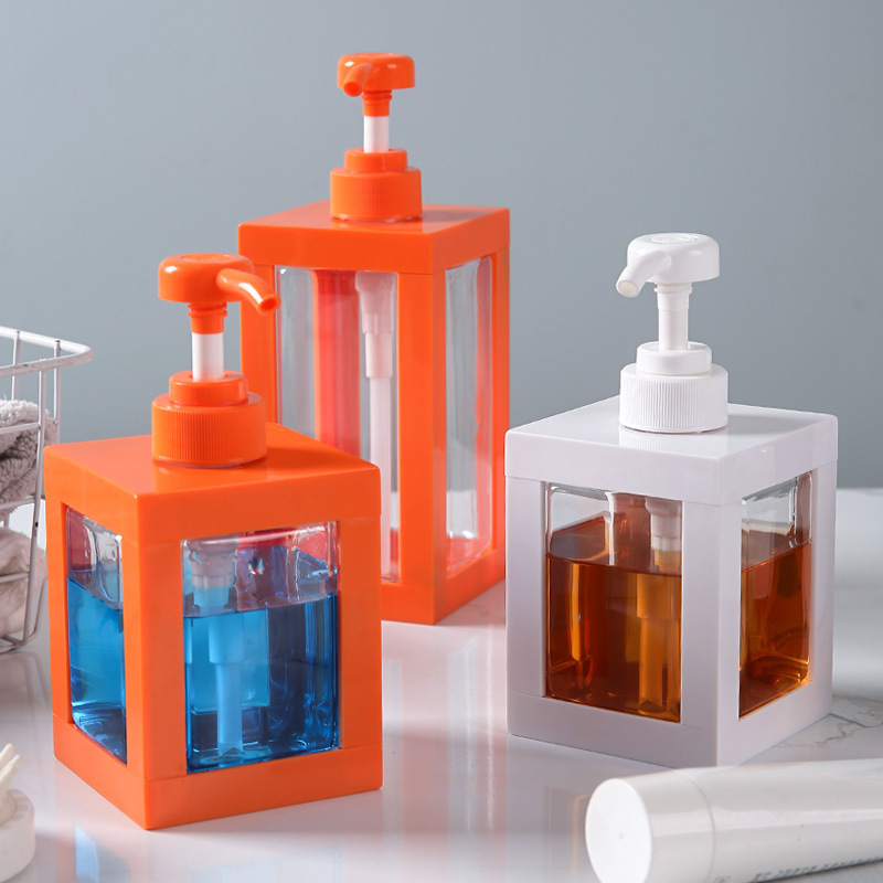 Press type lotion bottled hand sanitizer large capacity shower gel square empty bottle transparent bathroom bottle