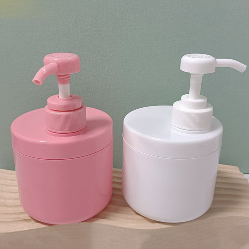 PP white lotion bottle 500ml shampoo care bottle round press pump hand washing liquid plastic bottle